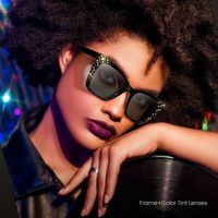 Glitz - Cat Eye Black Eyeglasses | Vooglam On Model