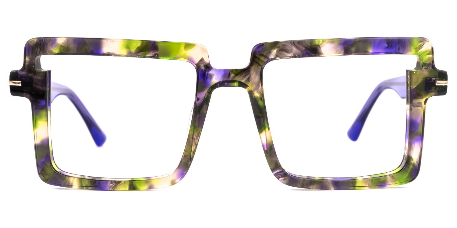 Efthymia - Square Floral Eyeglasses | Vooglam Angle View