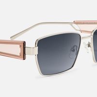 Rogue - Rectangle Silver Sunglasses | Vooglam Design Details