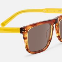 Charlotte - Rectangle Brown Sunglasses | Vooglam Design Details