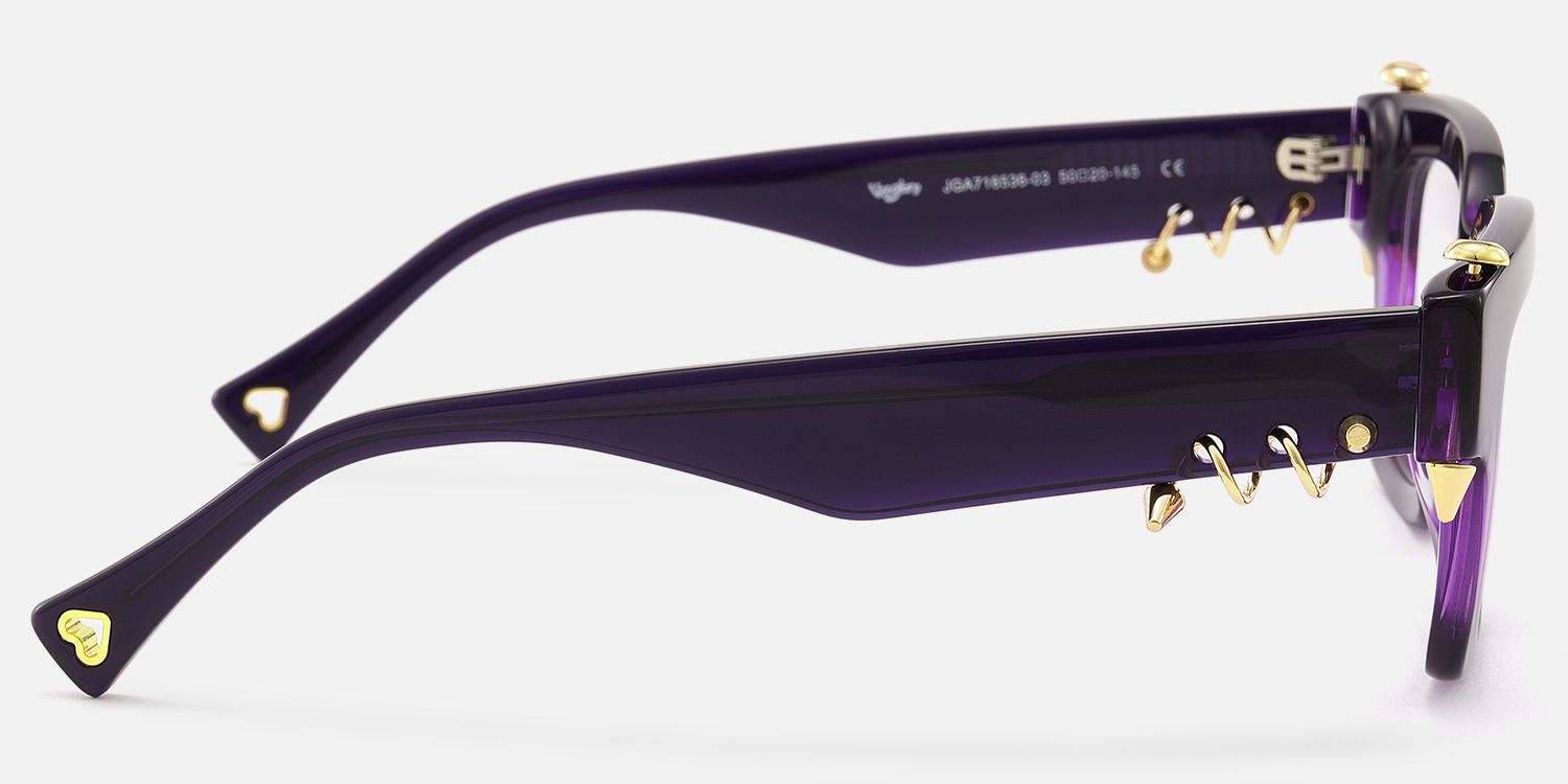 Sabrina - Rectangle Purple Eyeglasses product detail 3
