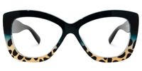 Undra - Bold Eyeglasses with Leopard Print | Vooglam Angle View