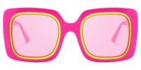 Esadowa - Square Pink Sunglasses | Vooglam Angle View