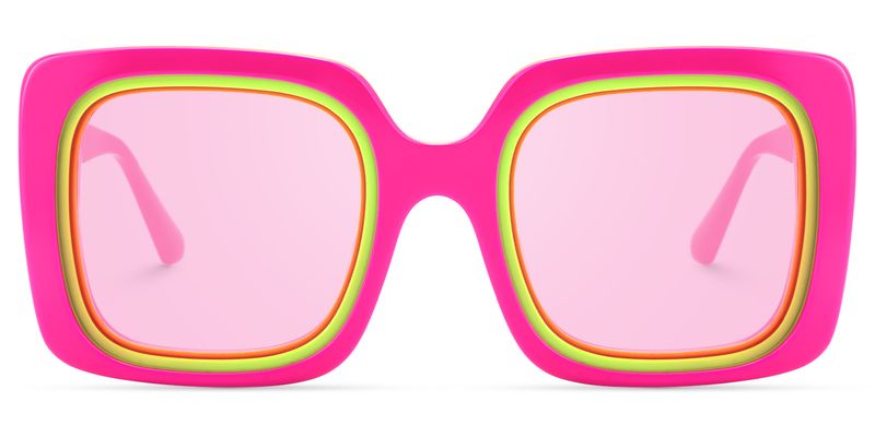 Esadowa - Square Pink Sunglasses