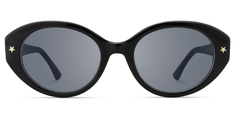 Starlust - Oval Black Sunglasses