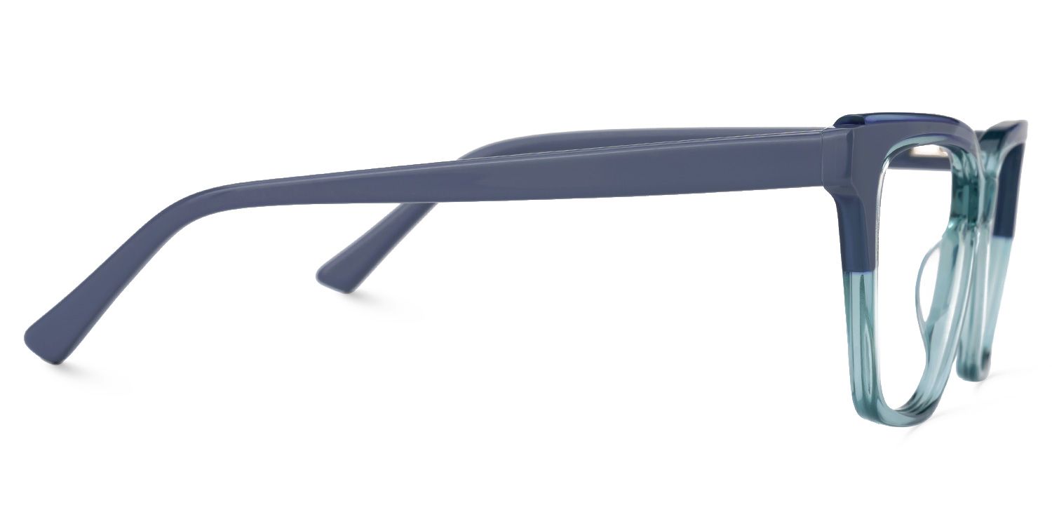 Elske - Rectangle Blue Eyeglasses | Vooglam 4