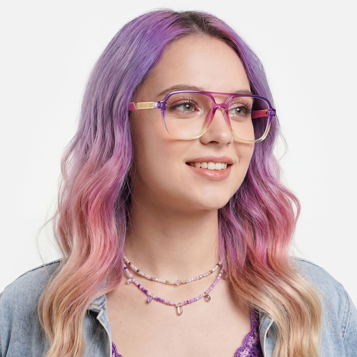 Explore the design story of Liam - Aviator Purple Eyeglasses | Vooglam