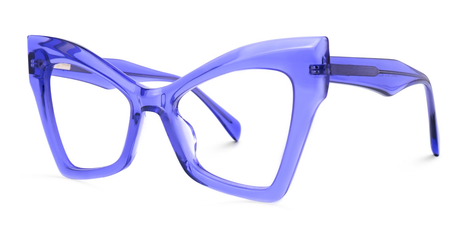 Izehar - Cat Eye Purple Eyeglasses | Vooglam Front View