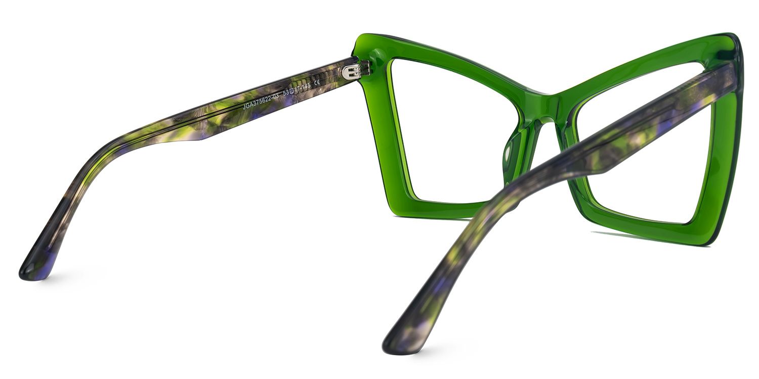 Elidius - Cat Eye Green Eyeglasses | Vooglam Side View