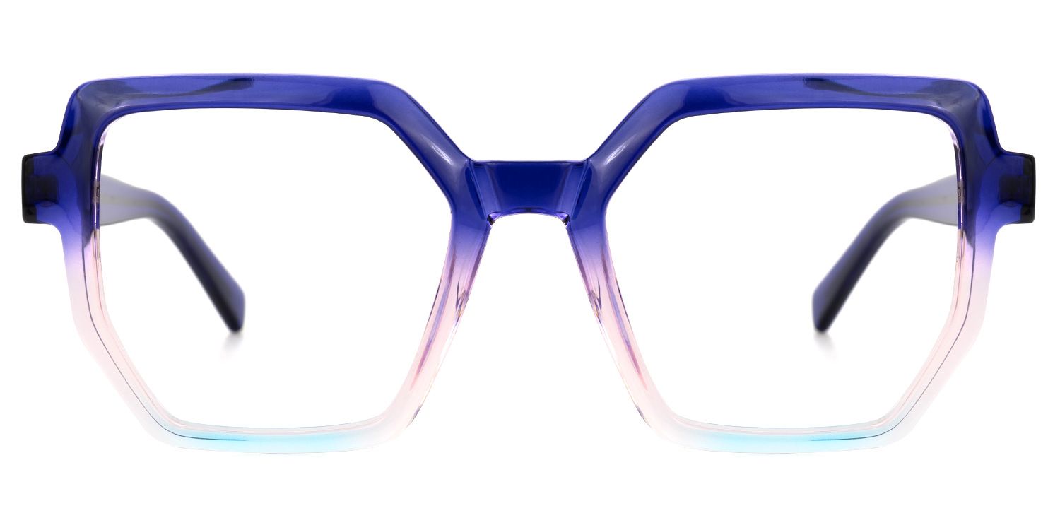 Junyin - Square Blue Eyeglasses | Vooglam Angle View