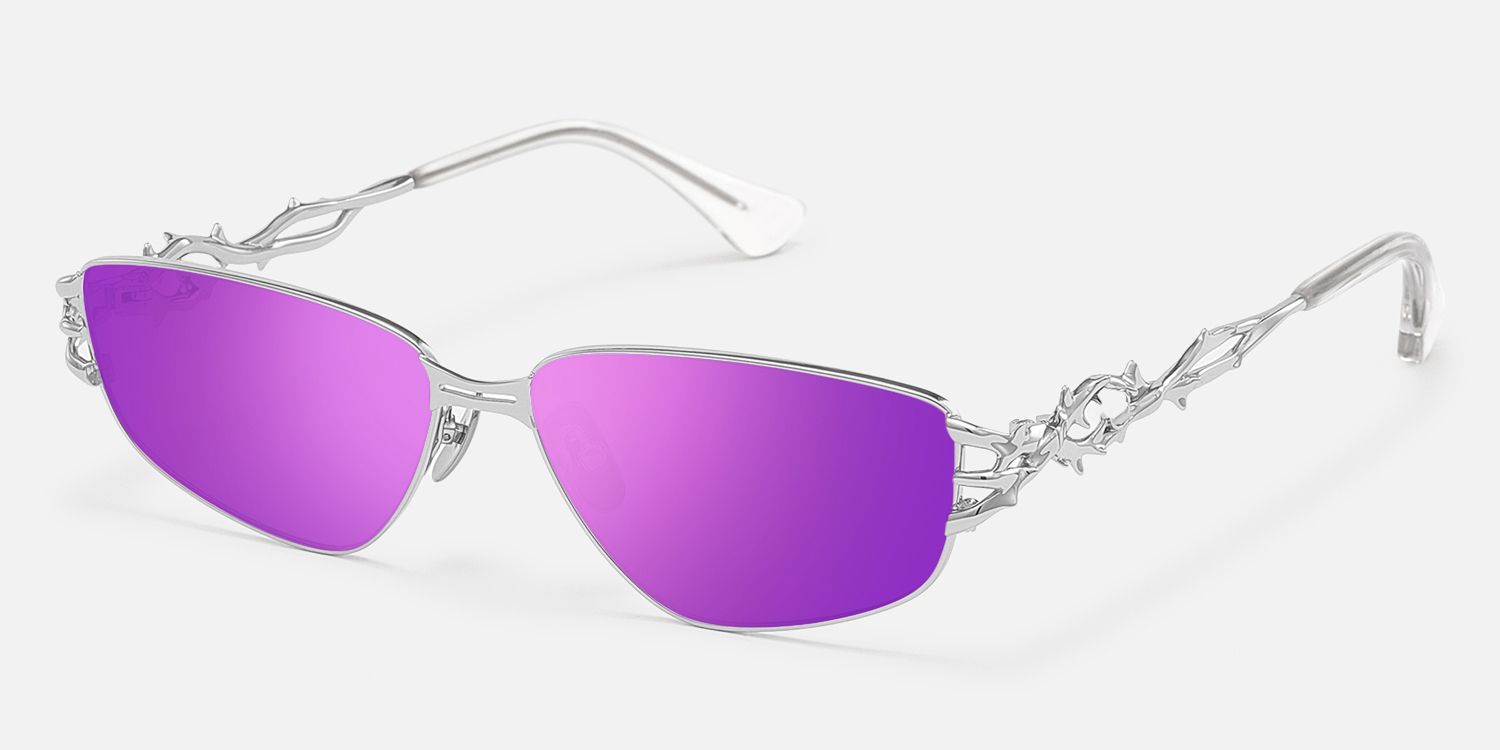 Spine - Silver Spine Deco Gothic Eyewear | Vooglam Front View