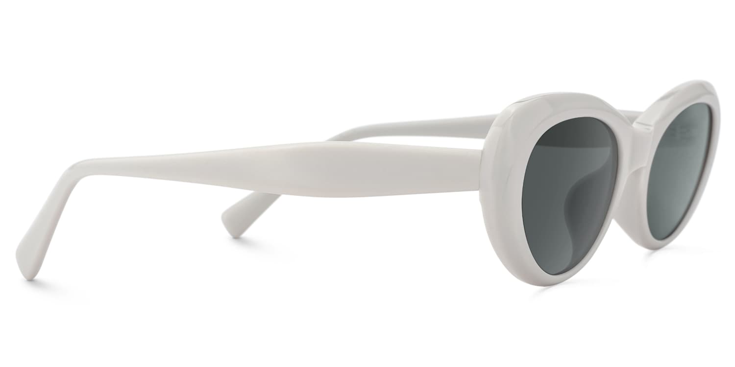 Phantom - Oval White Sunglasses
