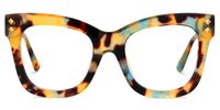 Faustyna - Square Tortoise Eyeglasses | Vooglam Angle View