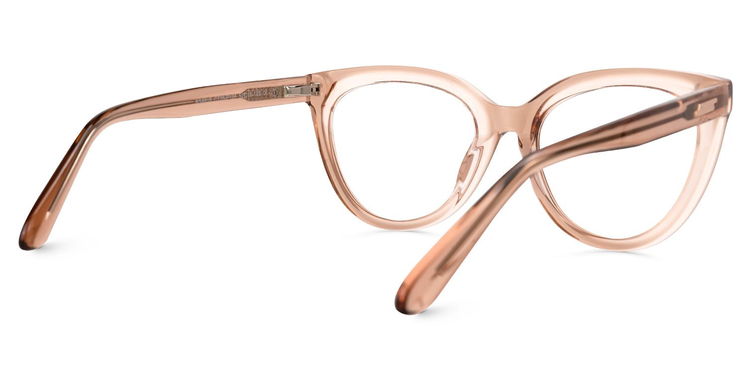 Egemen - Cat Eye Champagne Eyeglasses | Vooglam Side View