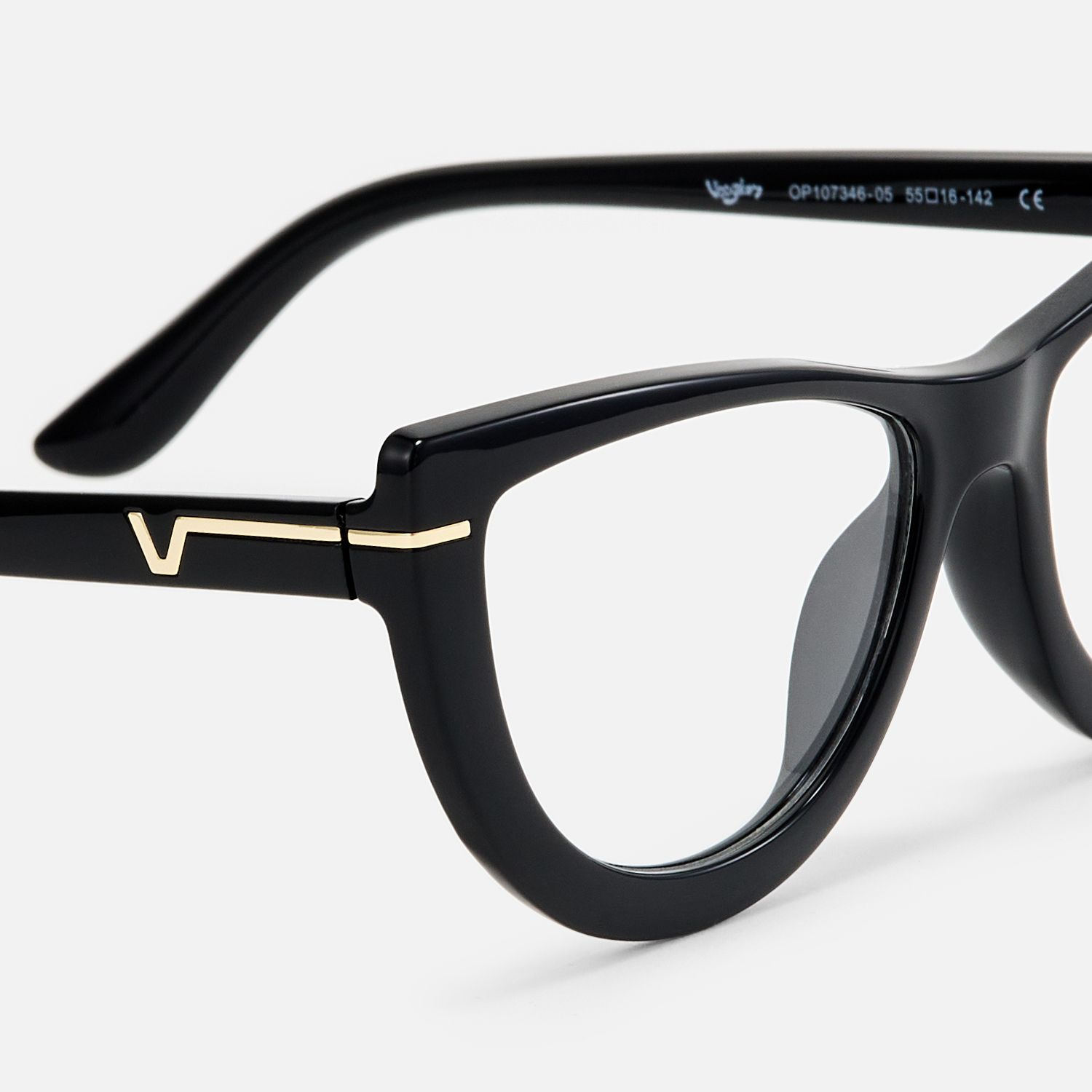 Rhea - Chic Black Glasses with Golden Accents product detail 4