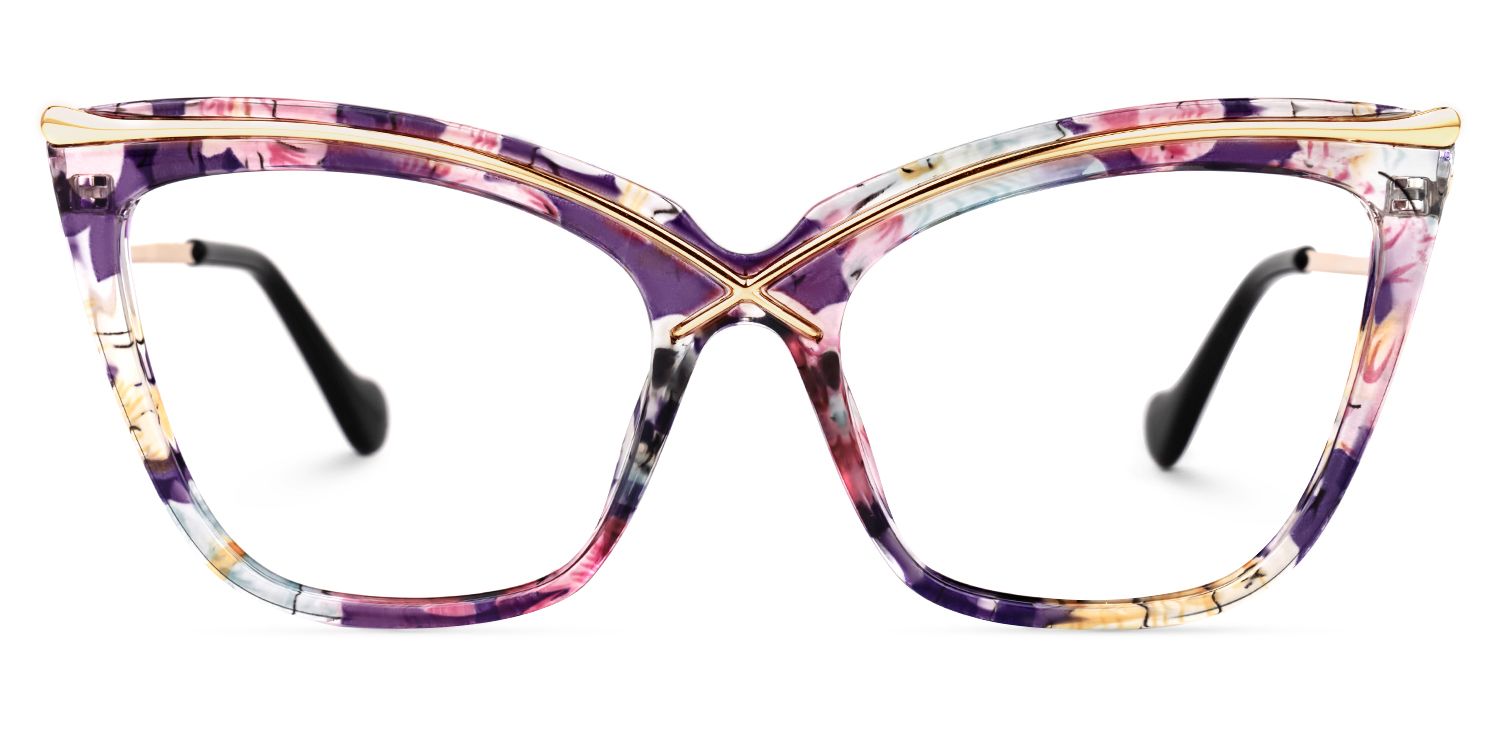 Janina - Floral Pattern Butterfly Fairy Glasses | Vooglam Angle View
