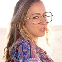 Jace - Funky Bohemian Patterned Square Glasses | Vooglam On Model 2