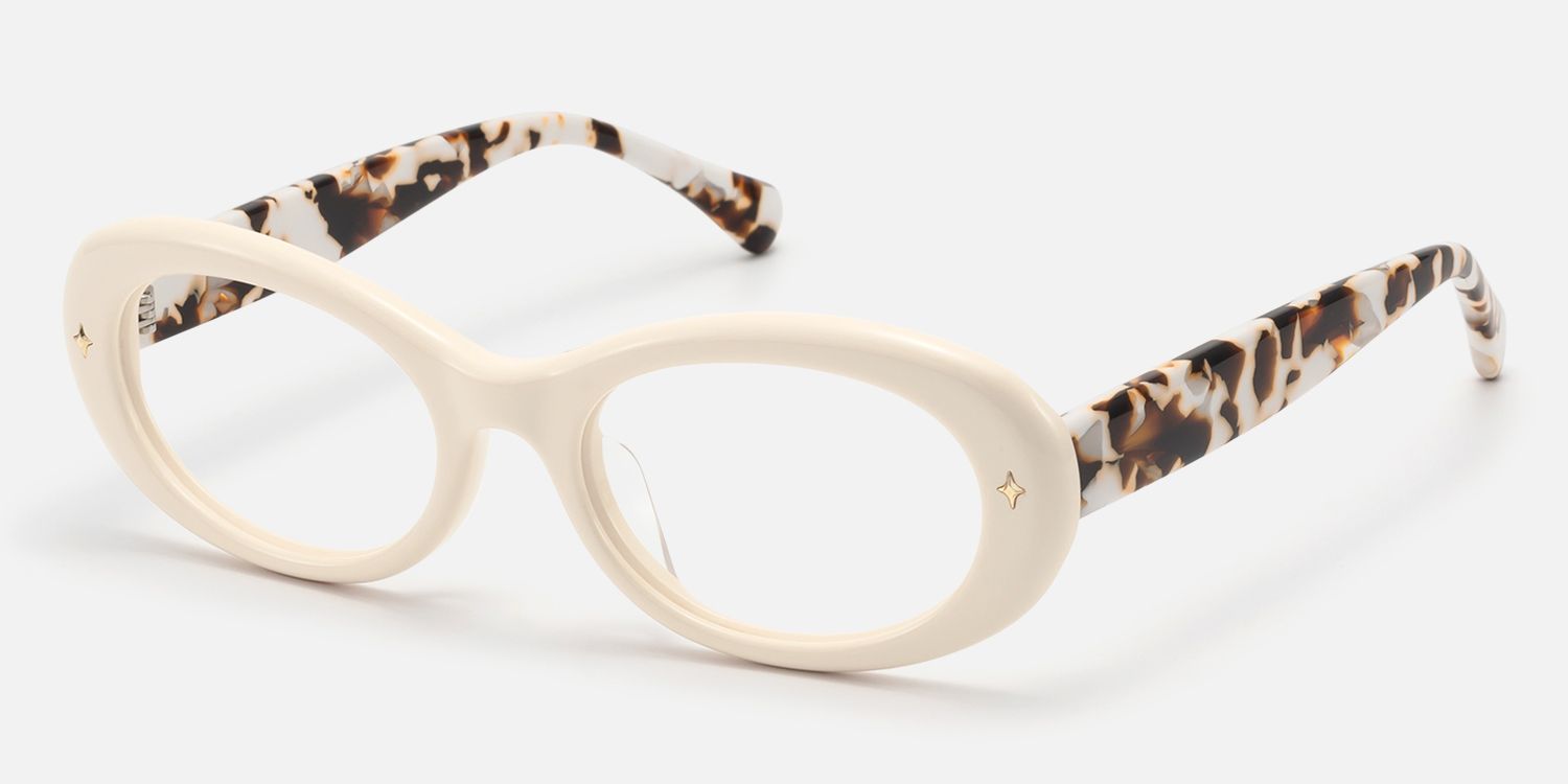 Vexa - Ivory Chunky Marble Temple Frames | Vooglam Front View
