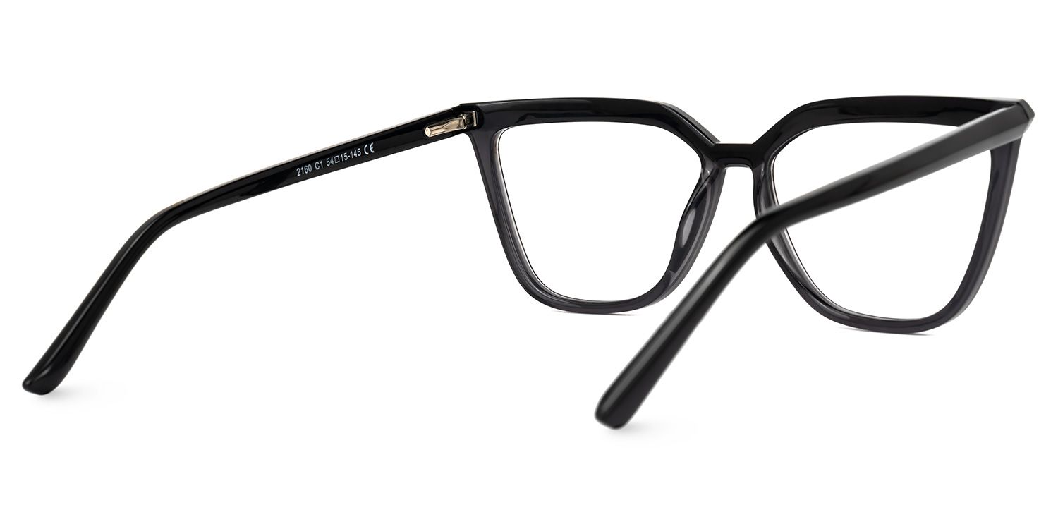 Darrah - Browline Grey Eyeglasses | Vooglam Side View