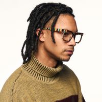 Abetzi - Rectangle Brown Eyeglasses | Vooglam On Model 2