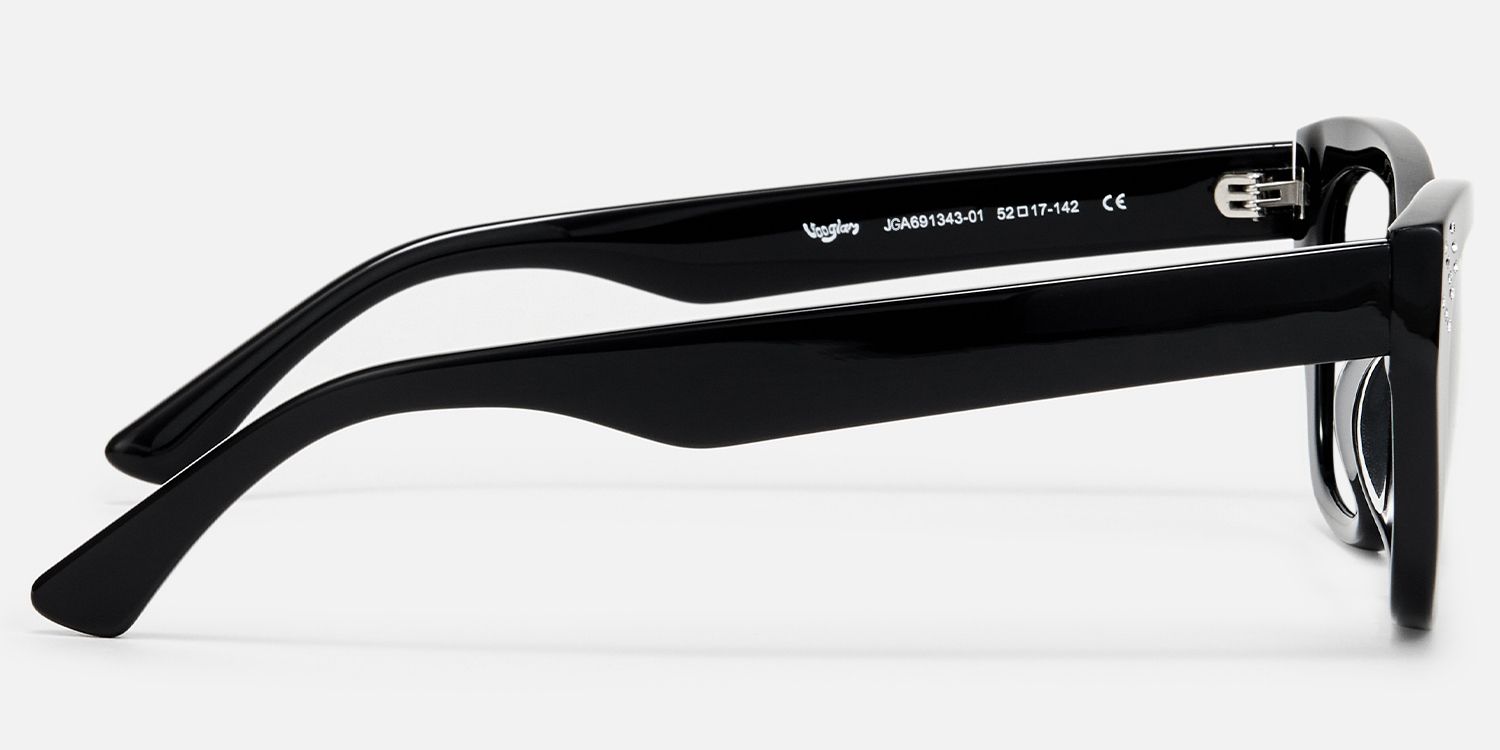 Starlina - Rectangle Black Eyeglasses | Vooglam Side View