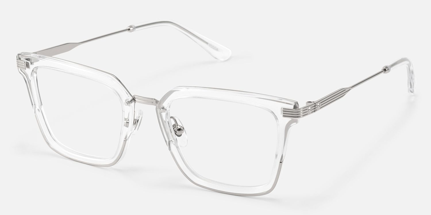 Kassel - Lightweight Clear Square Mixed Glasses | Vooglam Front View