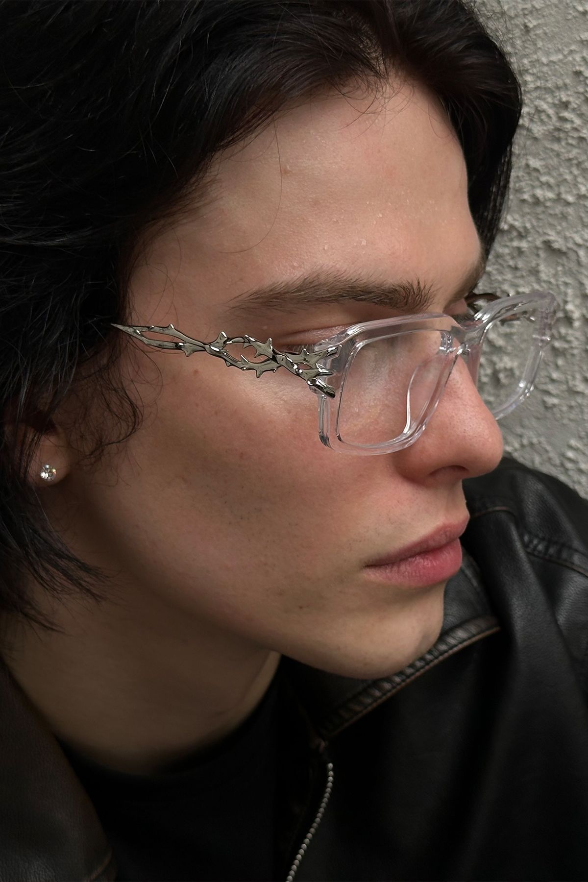 Vooglam Street Style in Real Life: @morhenosy wearing Vorpal - Clear Thorn Rectangle Silver Glasses by Vooglam