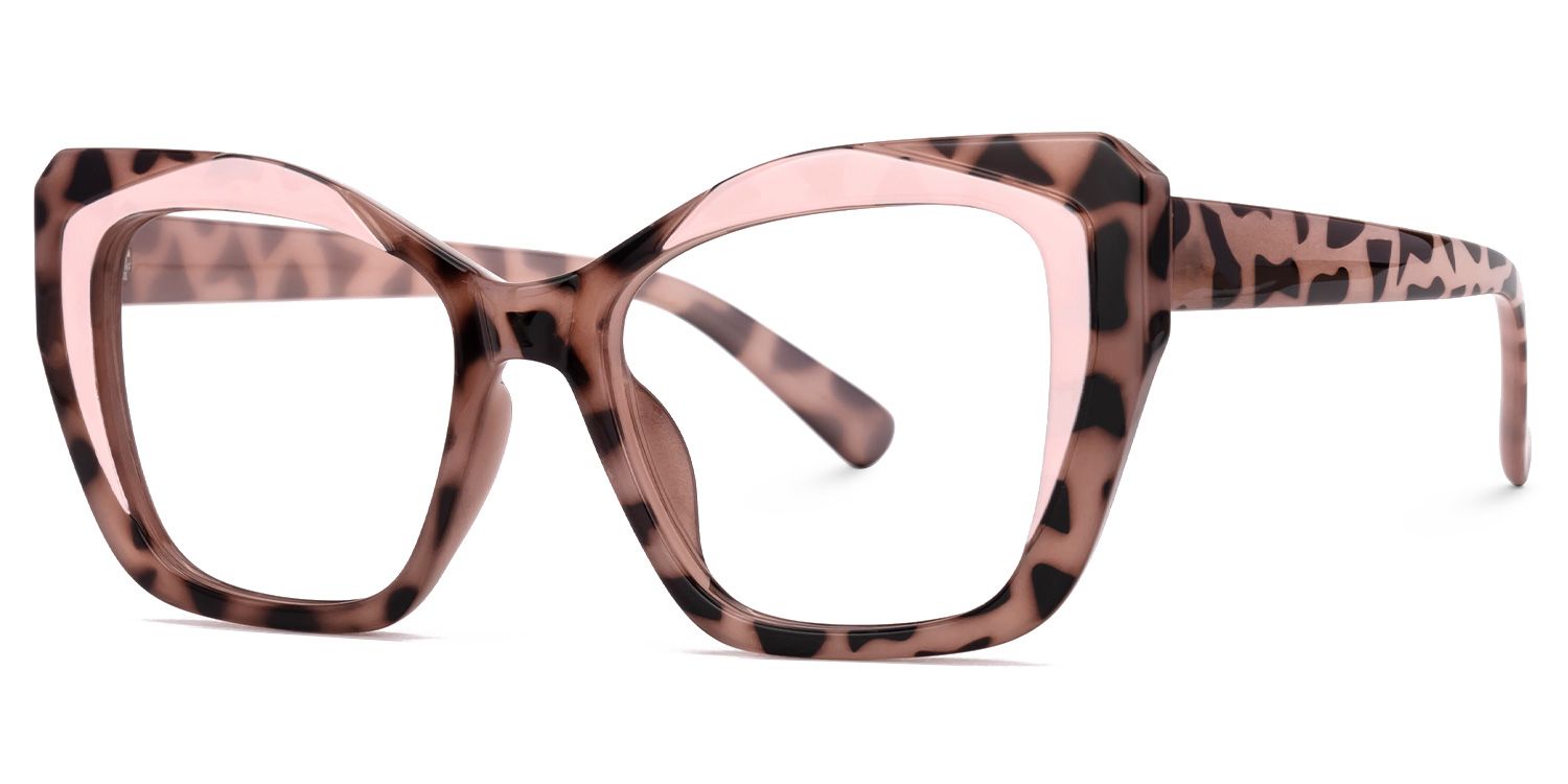 Faustyn - Cat Eye Pink/Tortoise Eyeglasses | Vooglam Front View