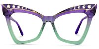 Aerith - Cat Eye Purple/Green Eyeglasses | Vooglam Angle View