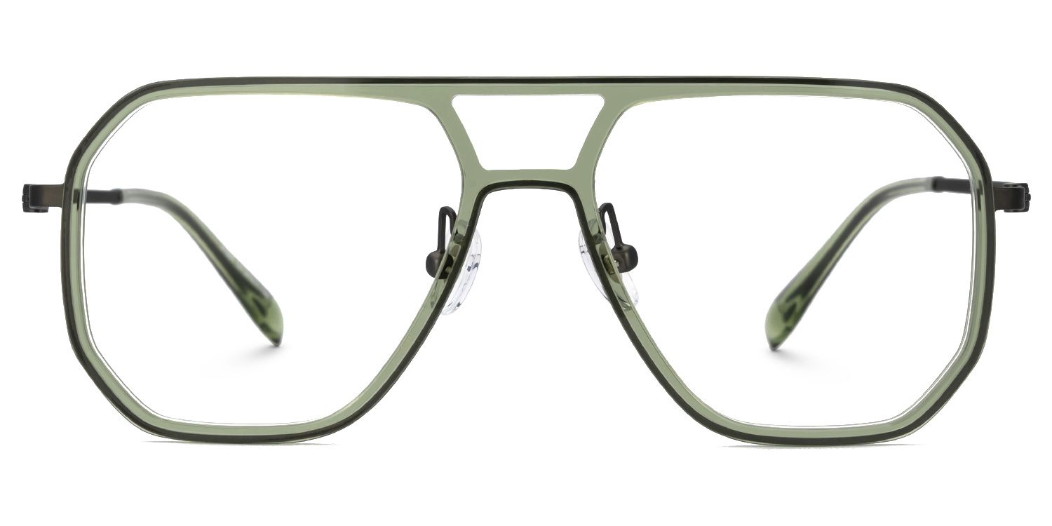 Galdesa - Aviator Green Eyeglasses | Vooglam Angle View