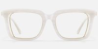 Chaparral - Retro Rectangle White Eyeglasses | Vooglam Angle View
