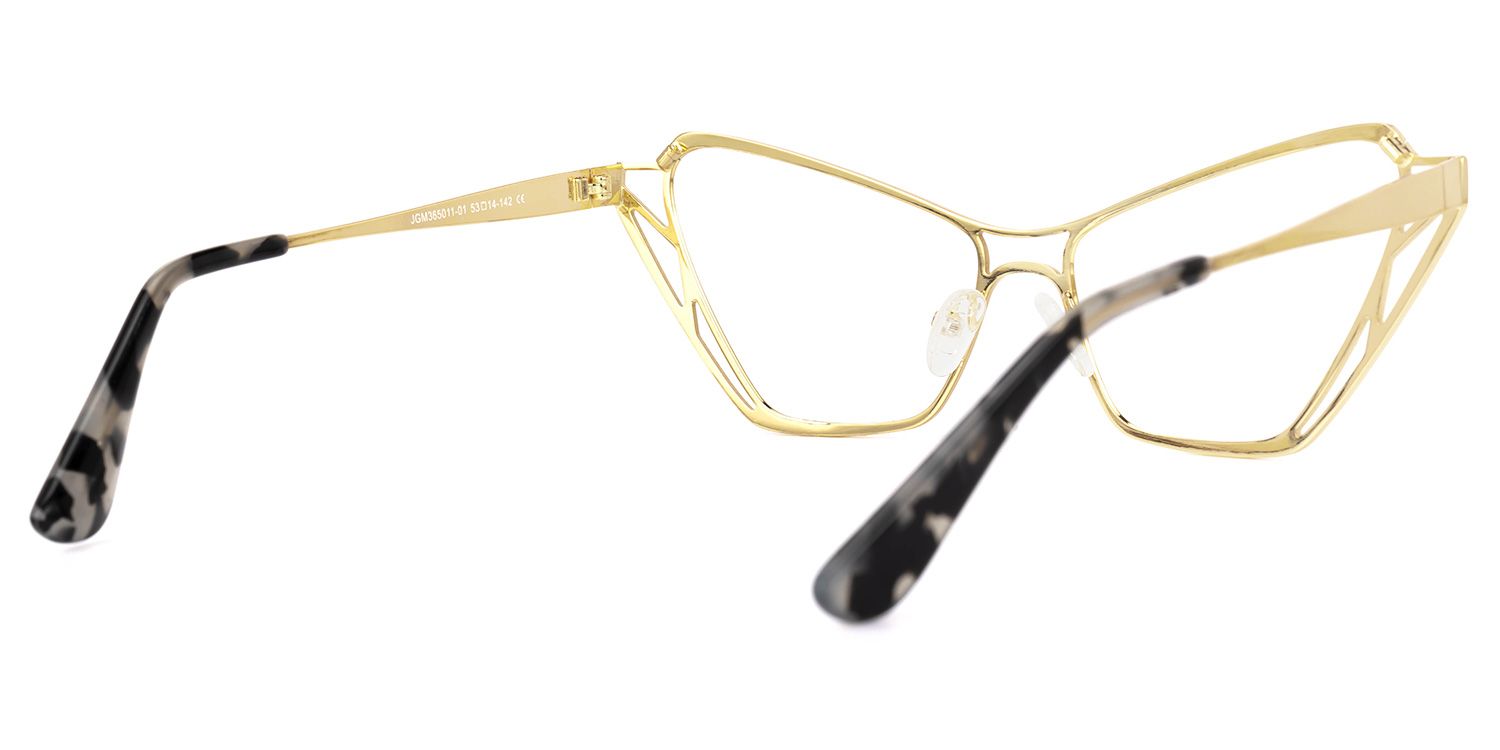 Idande - Cat Eye Gold Eyeglasses | Vooglam Side View