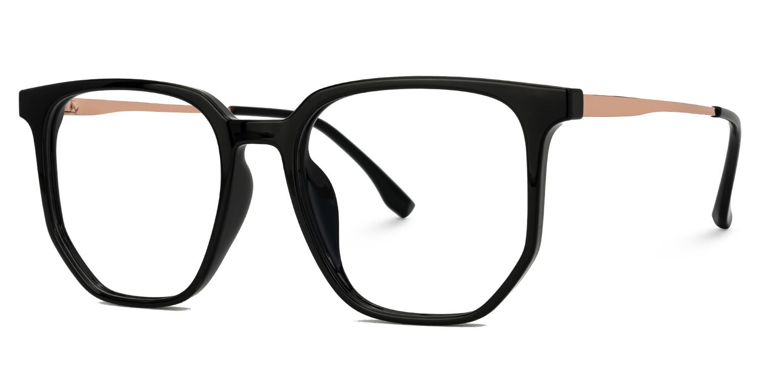 Faunus - Geometric Black Eyeglasses | Vooglam Front View