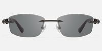 Fracture - Dark Gray Tint Rimless Sunglasses | Vooglam Angle View