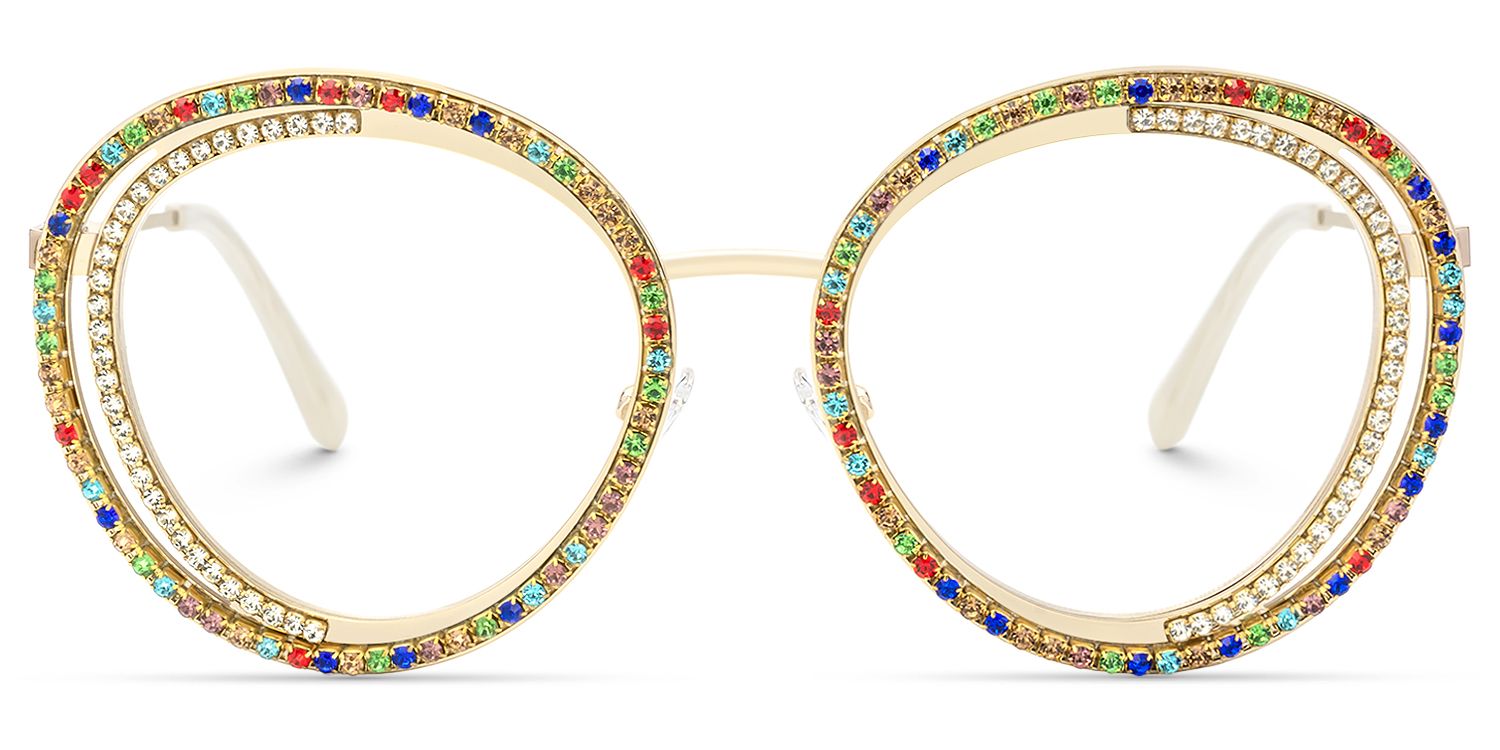 Hafiz - Round Multicolor Eyeglasses | Vooglam Angle View