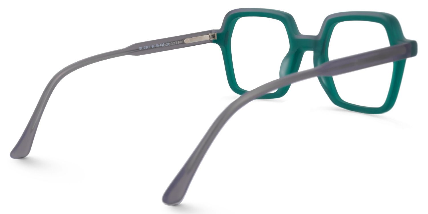 Elliena - Square Green Eyeglasses | Vooglam Side View