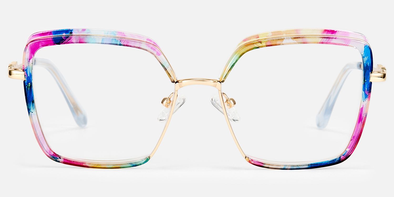 Fiorella - Square Multicolor Eyeglasses | Vooglam Angle View