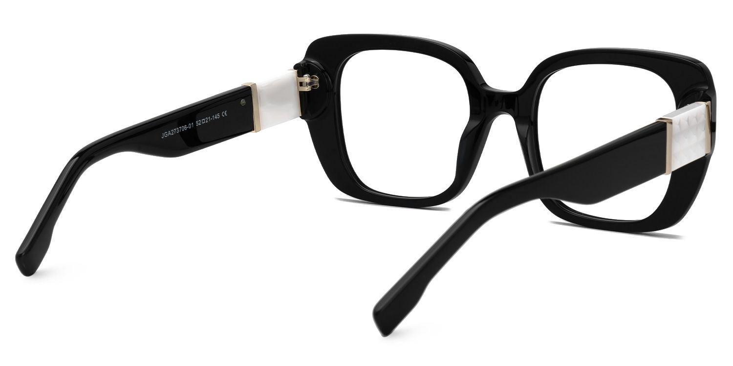 Embry - Square Black Eyeglasses | Vooglam Side View