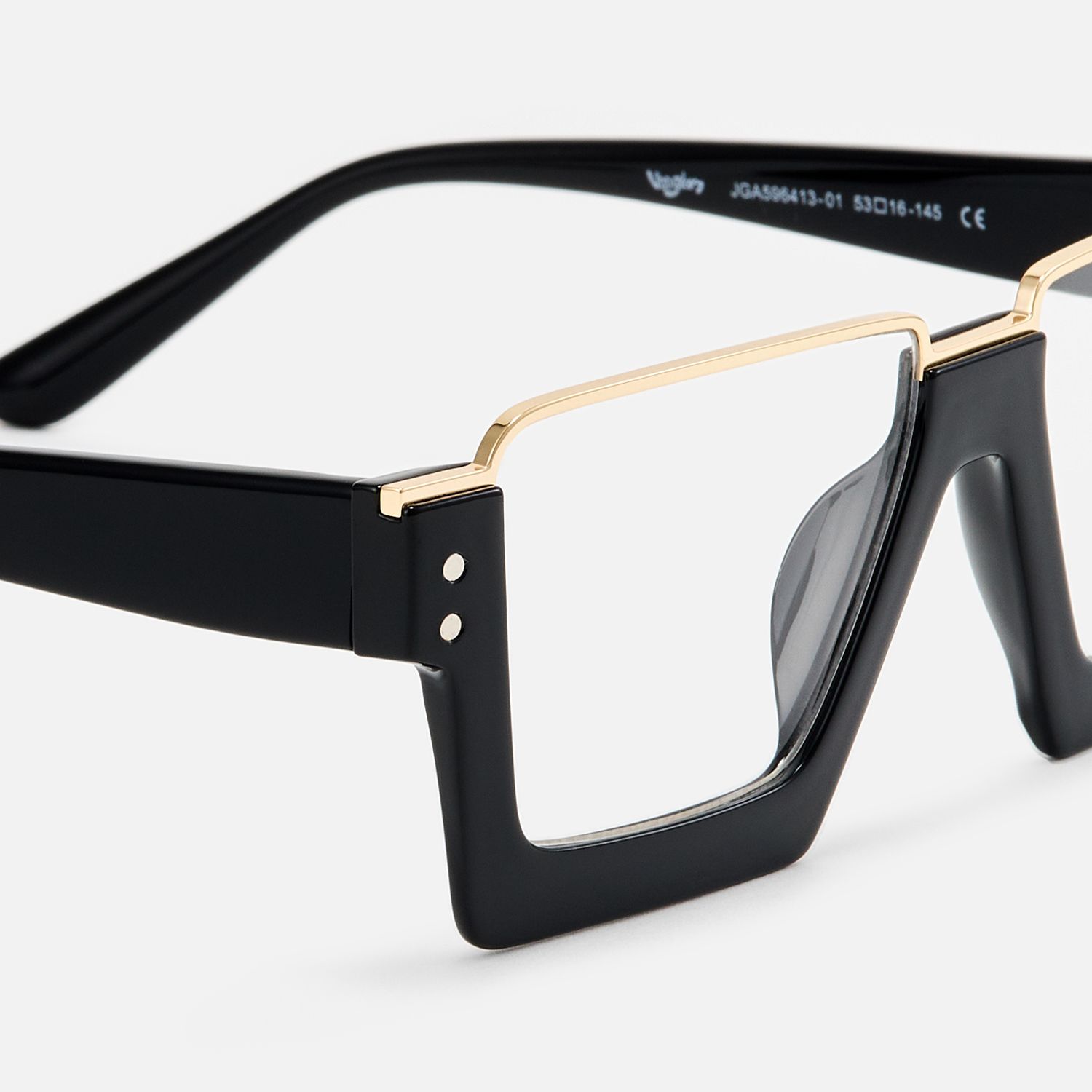 Dardhan - Black Thick Rimmed Glasses | Vooglam Design Details