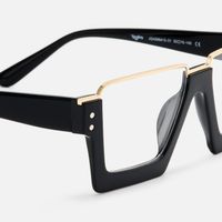 Dardhan - Refined Black Rectangle Eyeglasses | Vooglam Design Details