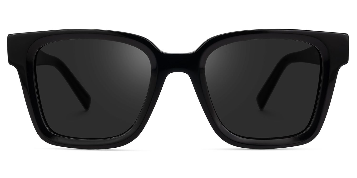 Dawes - Rectangle Black Sunglasses | Vooglam Angle View