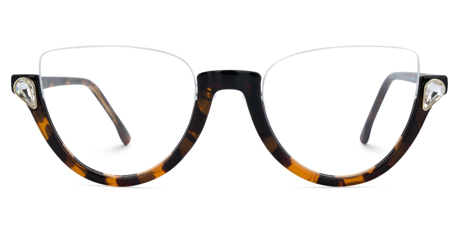 Sylvia - Cat Eye Tortoise Eyeglasses | Vooglam Angle View