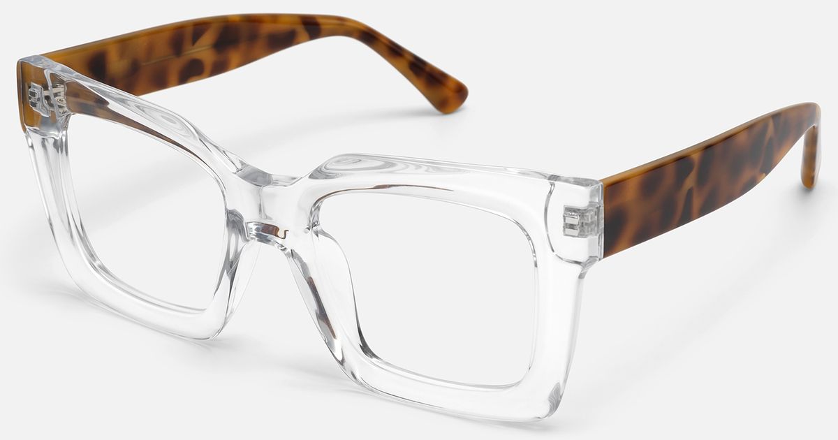 Pacheco - Clear Square Glasses Tortoise Temples | Vooglam display picture 1