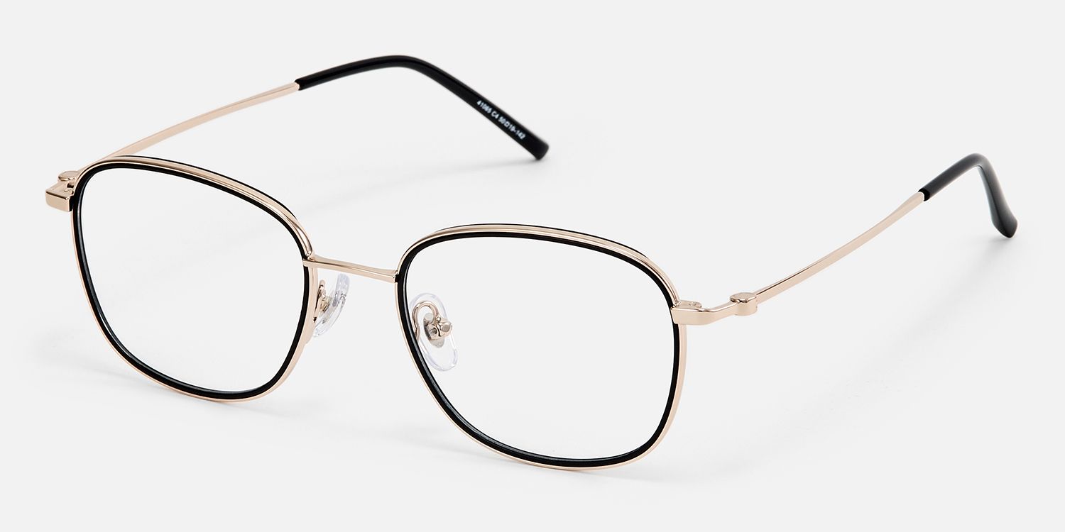 Static - Oval Gold Eyeglasses | Vooglam Front View