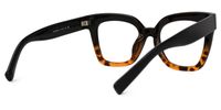 Naila - Bold Black Tortoise Square Eyeglasses | Vooglam Side View