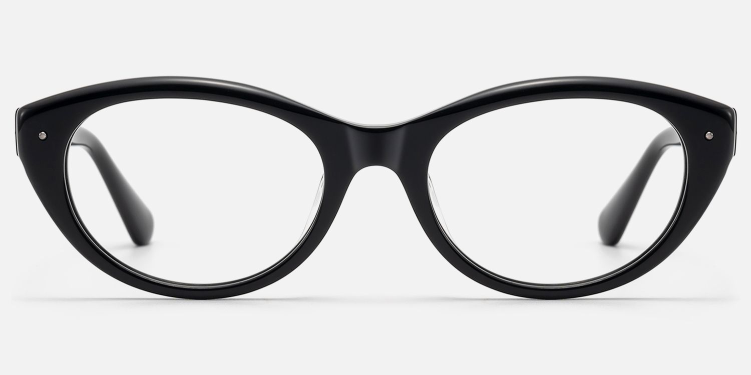 Vael - Classic Thick Black Cat Eye Frames | Vooglam Angle View