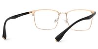 Faruq - Rectangle Gold Eyeglasses | Vooglam Side View