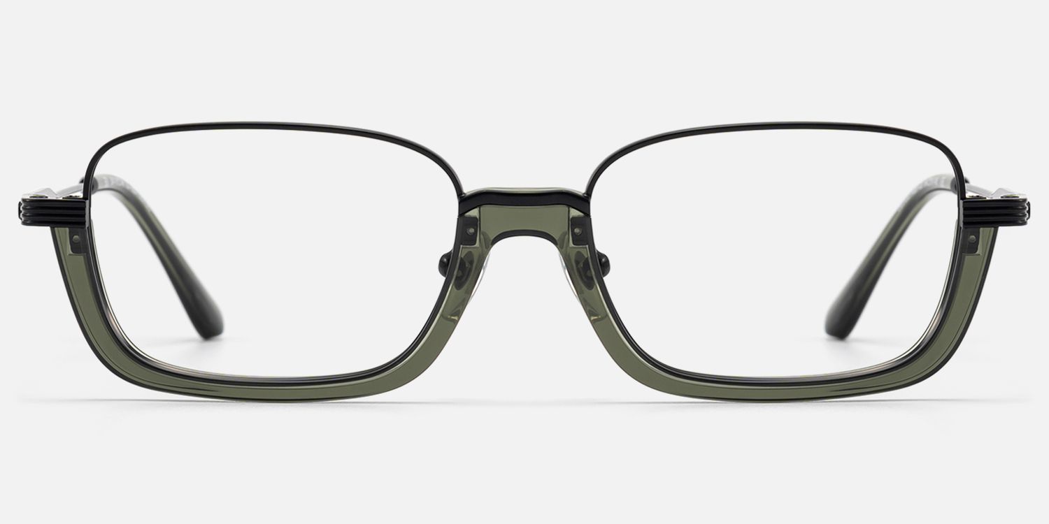 Basel - Matte Black Visible Wire Rim Frames | Vooglam Angle View