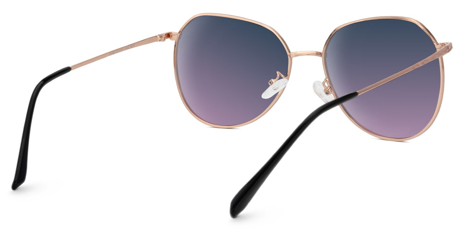 Fedele - Geometric Gold Prescription Sunglasses | Vooglam Side View