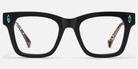 Adinkra - Square Black Eyeglasses | Vooglam Angle View